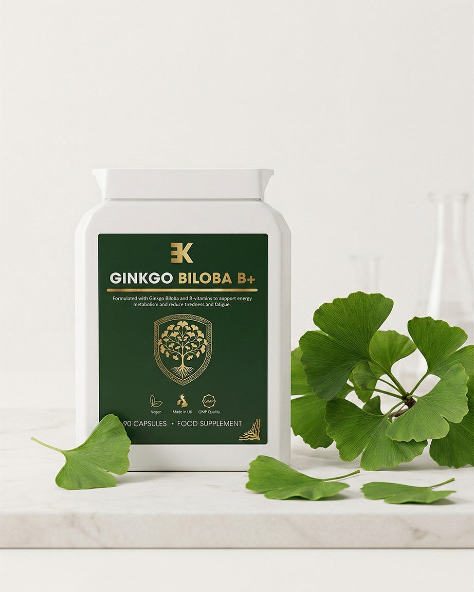 Gingko eonkind bottle with a leaf of gingko